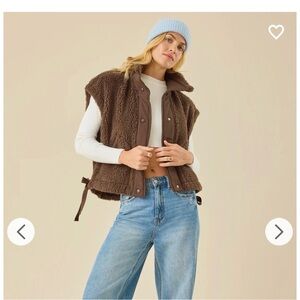 altar'd Mylah Oversized Sherpa Vest Medium NWT